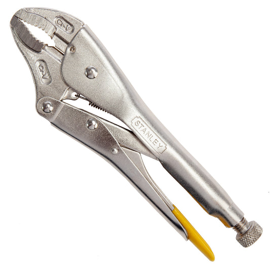 Stanley 225mm Curved Jaw Locking Pliers MaxSteel Built-in wire cutter 0-84-809