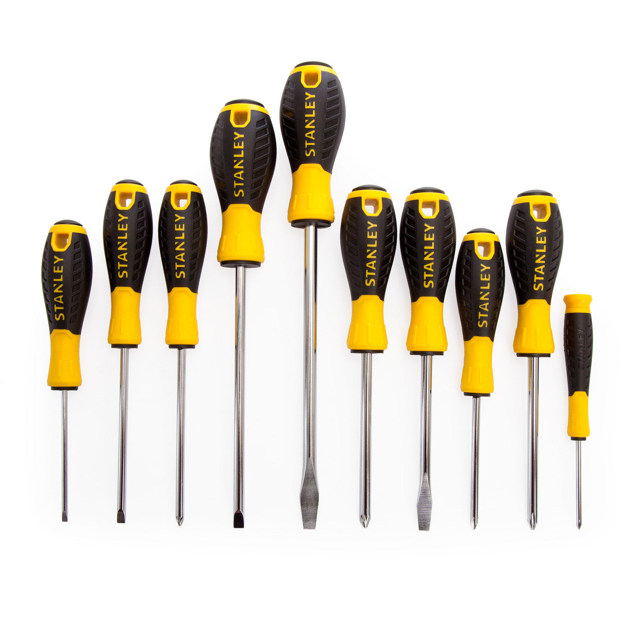 Stanley Phillips Slotted Pozi Screwdriver Set 10 Piece Cushion Grip 60211