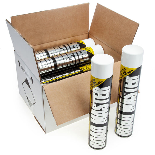 Roadmaster Line Marking Paint in White 750ml Box of 12 Fast Drying AARO01