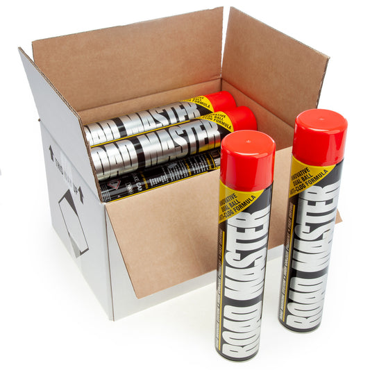 Roadmaster Line Marking Paint in Red 750ml Box of 12 Fast Drying AARO04