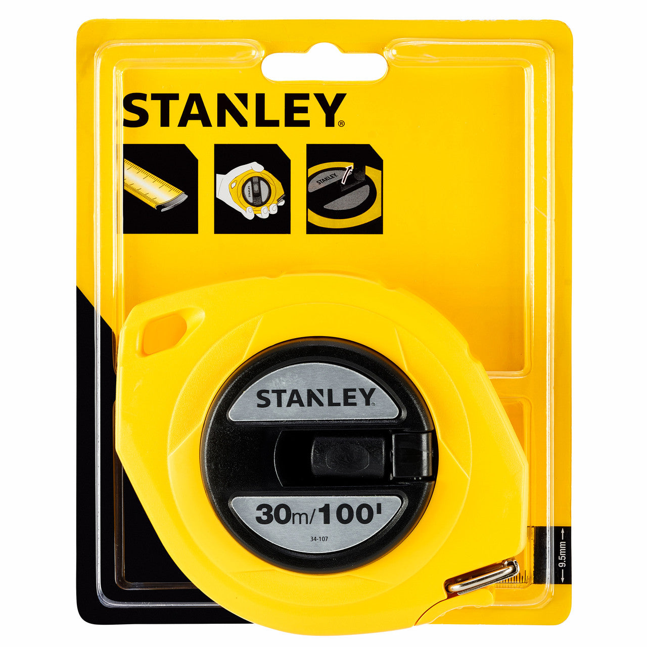 Stanley Metric Imperial Closed Steel Tape Measure 30m 0-34-107