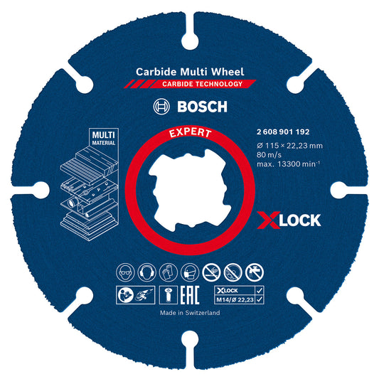 Bosch X-LOCK Carbide Multi Wheel Cutting Disc 115mm For Angle Grinder 2608901192