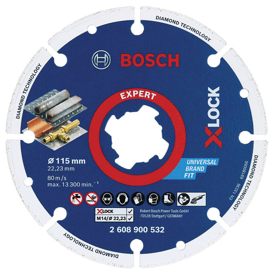 Bosch X-LOCK Expert Diamond Metal Wheel Cutting Disc 115mm Bore 22mm 2608900532