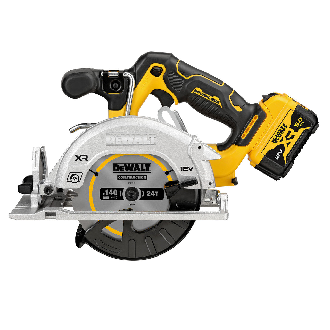 Dewalt DCS512P2 12V XR 140mm Circular Saw (2 x 5.0Ah Batteries) in TSTAK Box