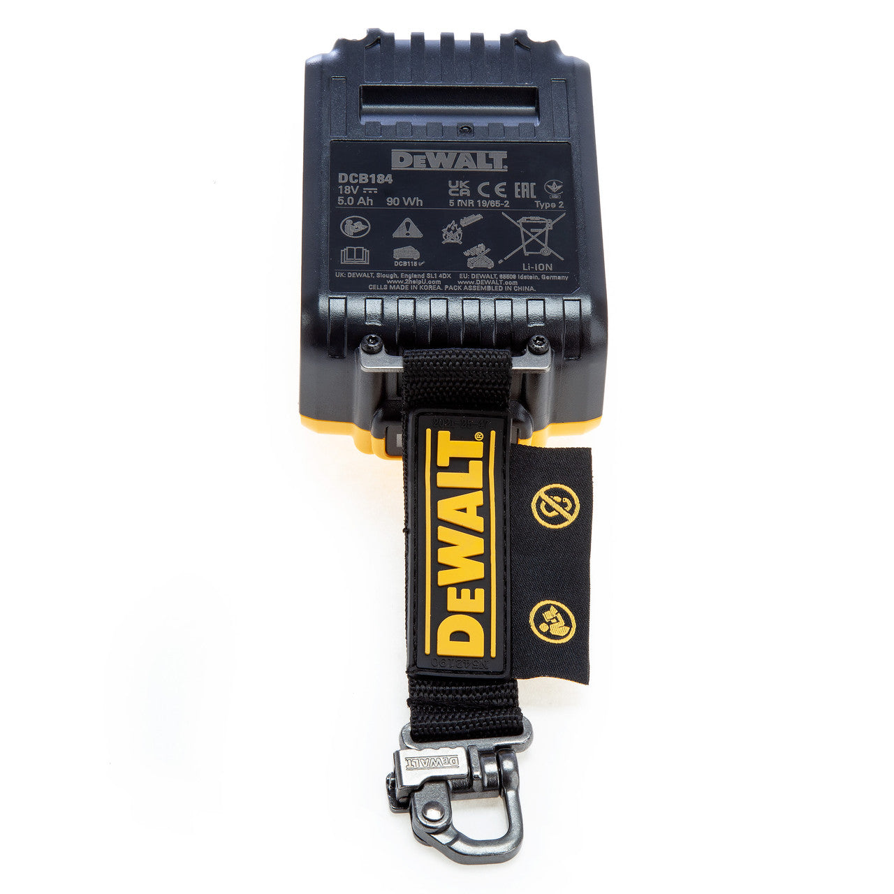 Dewalt DCB184LR 18V XR 5.0Ah Li-ion Battery - Lanyard Ready