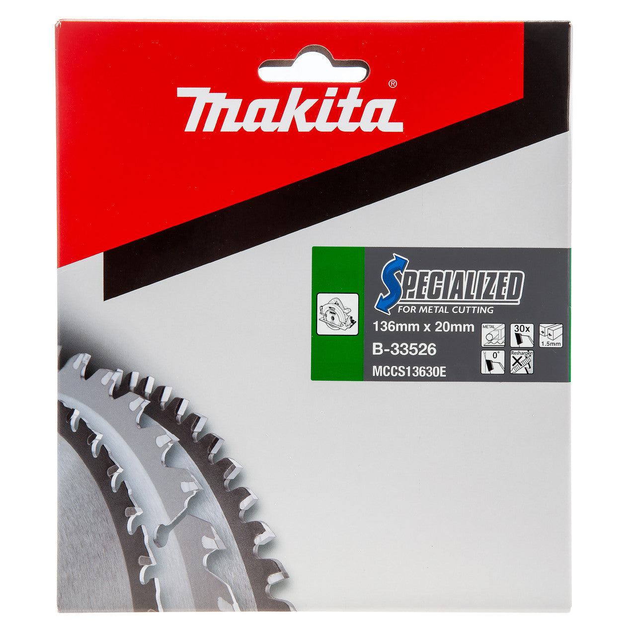 Makita Metal Cutting Circular Saw Blade 136mm x 20mm x 30T B-33526