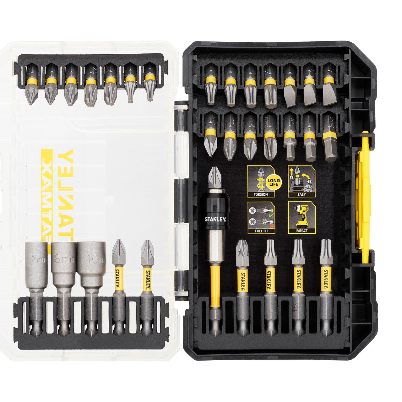 Stanley FatMax Impact Torsion Screwdriver Bit Set in Stack Case 32 Pc STA88557