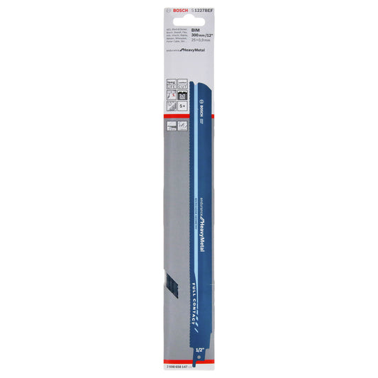 Bosch Endurance Reciprocating Saw Blades for Heavy Metal 300mm Pack 5 S1227BEF