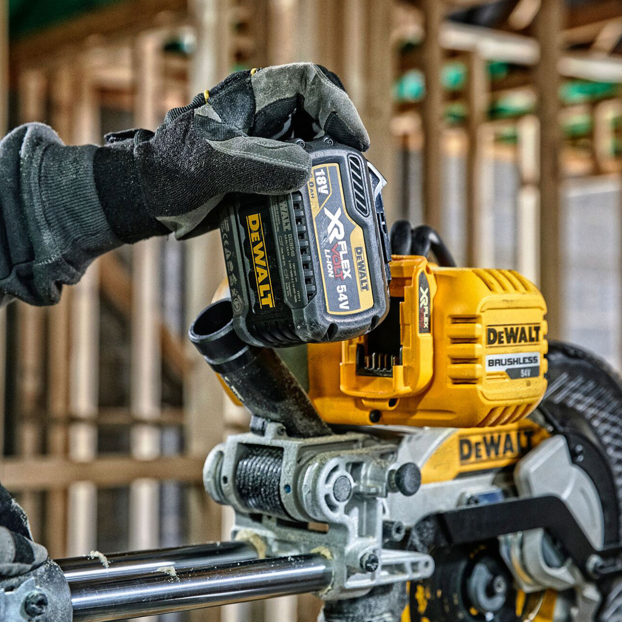 Dewalt 54V XR FlexVolt 250mm Brushless Mitre Saw with XPS Body Only DCS727N