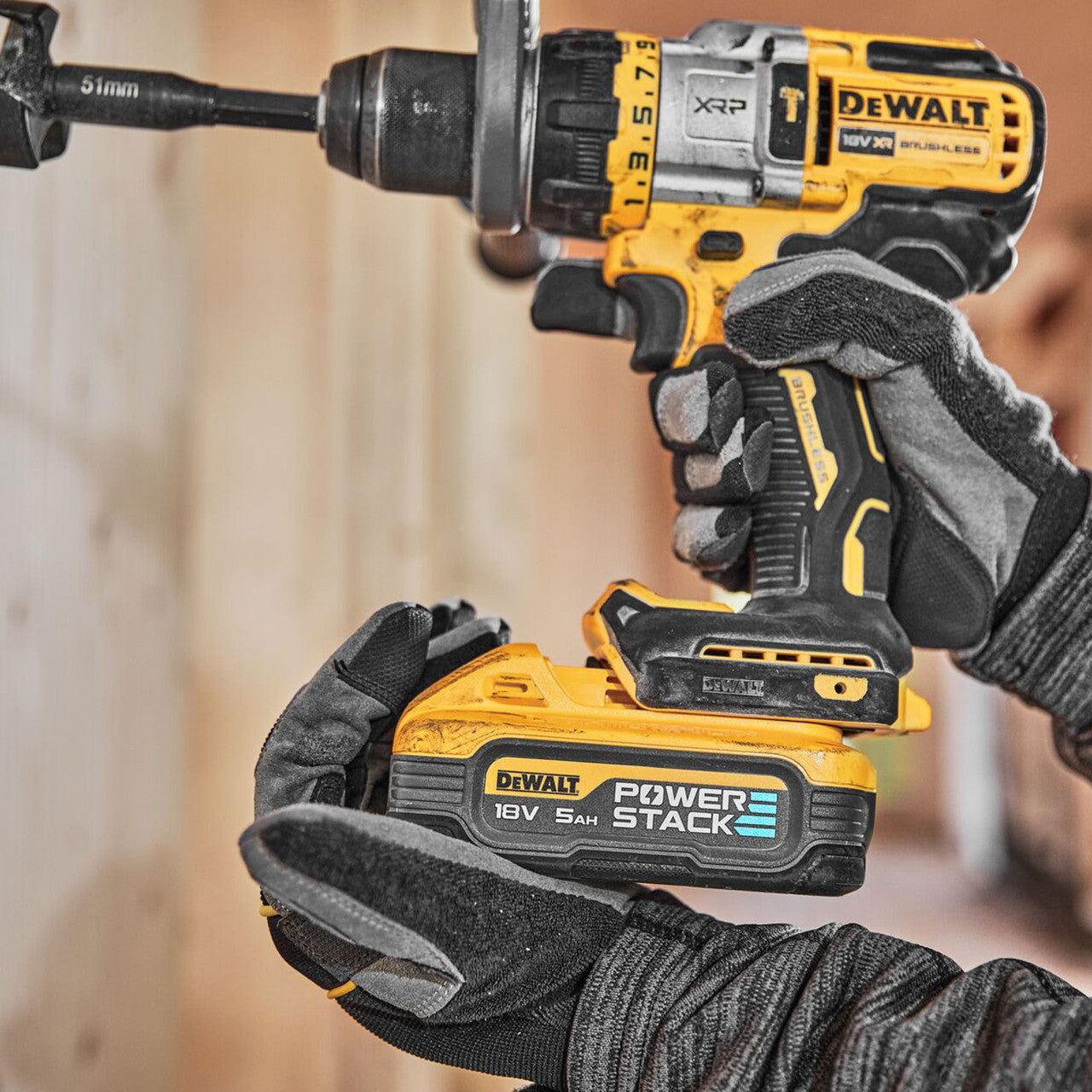 Dewalt 18V XR Combi Drill & Impact Driver Twin Pack 2 x Batteries DCK2052H1E1T