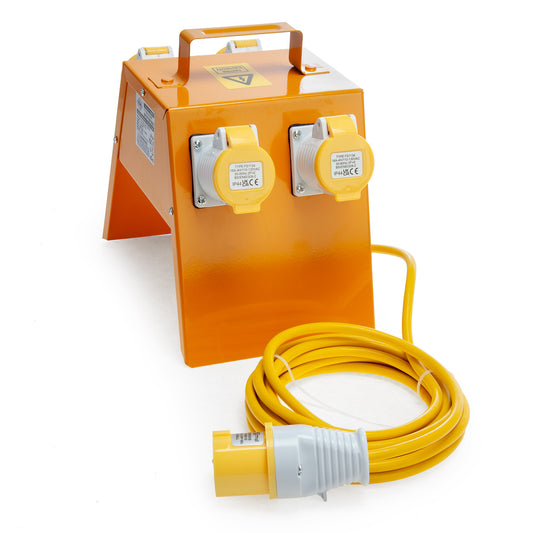 Connexion Electric Splitter Box 4 Way 4 x 16 Amp Sockets 1.5mm Cable 110V 10895