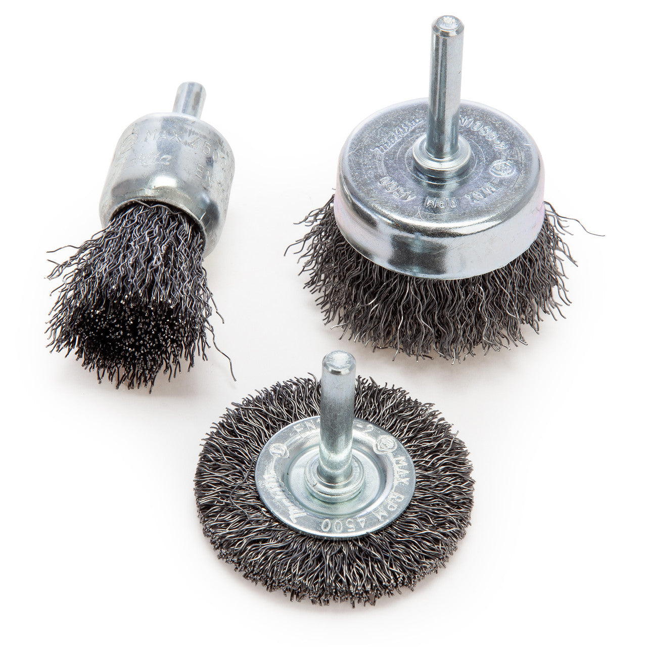 Makita Wire Brush Set For Drill 3 Piece 6mm Shank Steel Wire D-66070