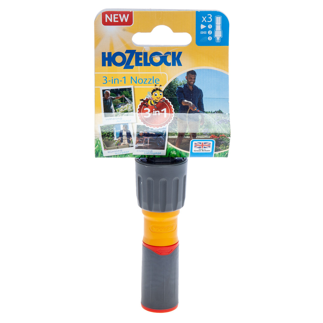 Hozelock 3 in 1 Garden Hose Watering Nozzle 100-100-224