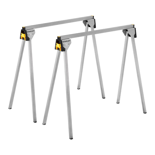 Stanley Folding Metal Saw Horse 450kg Capacity Twin Pack ANTI-SLIP STST81337-1
