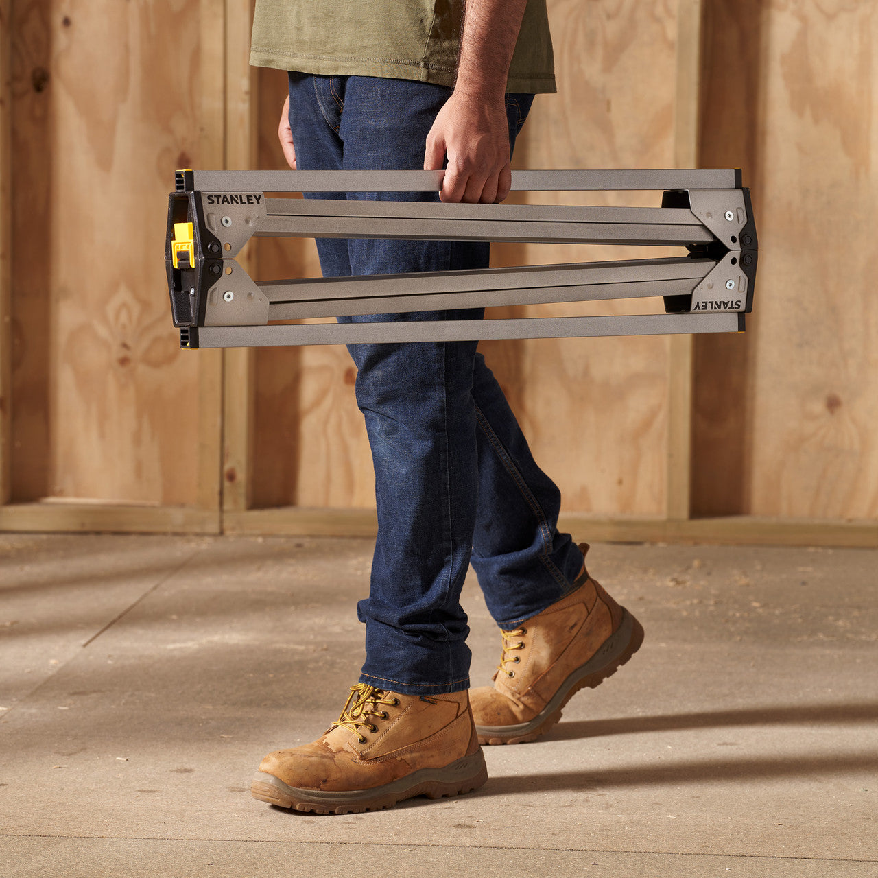 Stanley Folding Metal Saw Horse 450kg Capacity Twin Pack ANTI-SLIP STST81337-1