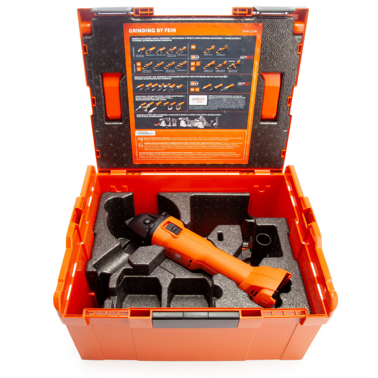 Fein 18V 125mm Angle Grinder Body Only in L-Boxx  AMPShare CCG 18-125-10 AS