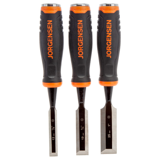 Pony Jorgensen Wood Chisel Set 3 Piece 1/2" 3/4" 1" Blades 70450