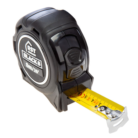 RST BLACK8 Metric Imperial Tape Measure 8m RST-RSTBLACK8