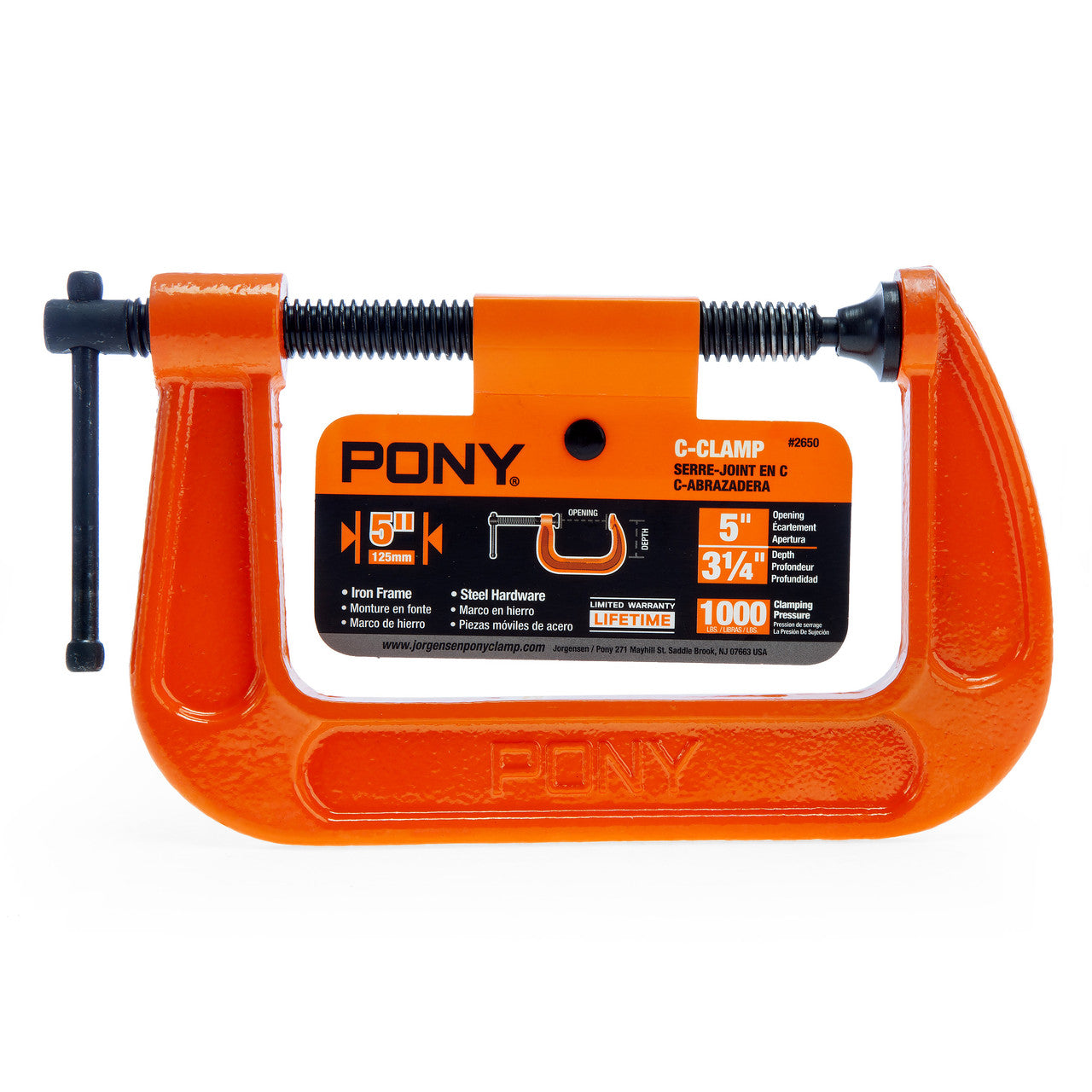 Pony Jorgensen Classic Hobby C-Clamp 5in Throat 3.1/4" Load Limit 1000 lbs 2650