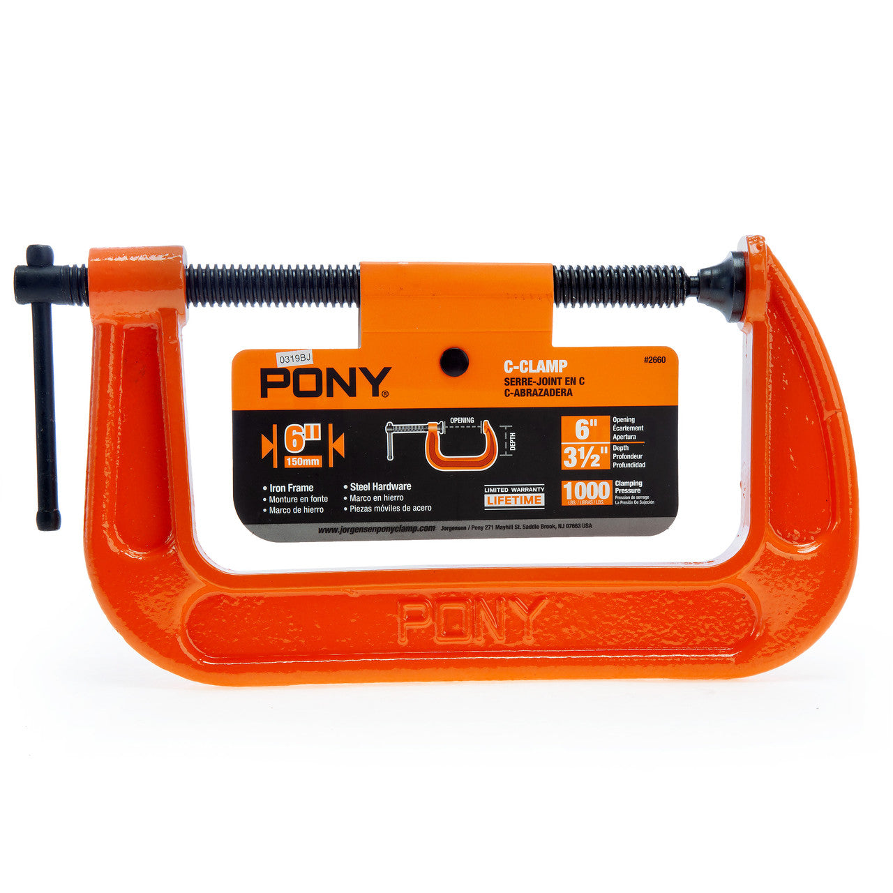 Pony Jorgensen Classic Hobby C-Clamp 6in Throat 3.1/2 Inches Load 1000 lbs 2660