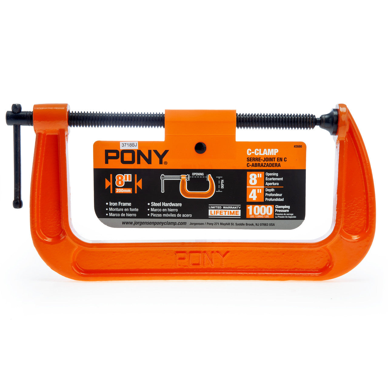 Pony Jorgensen Classic Hobby C-Clamp 8in Throat 4" Load Limit 1000 lbs 2680