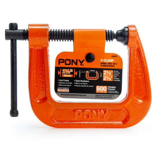 Pony Jorgensen Classic Hobby C-Clamp 2. 1/2" x 2. 1/2" Load Limit 600 lbs 2625