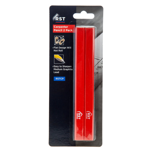 RST RSTCP Carpenter's Pencils Pack Of 2 Flat design will not roll RST-RSTCP