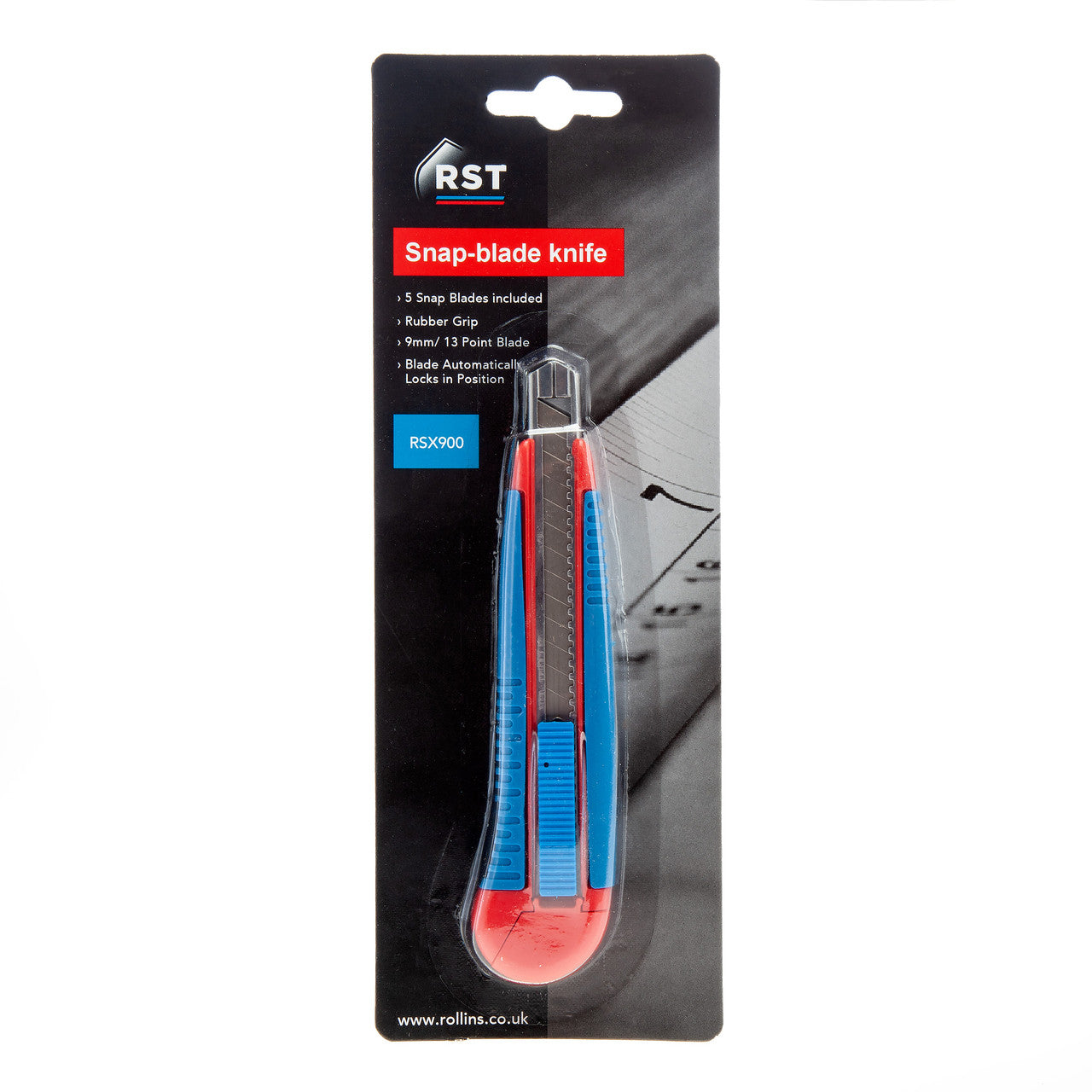 RST RSX900 Snap Blade Knife 9mm with 5 Blades