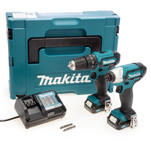 Makita 12Vmax CXT Combi Drill & Impact Driver Twin Pack 2 x 2.0Ah Batt CLX228AJ