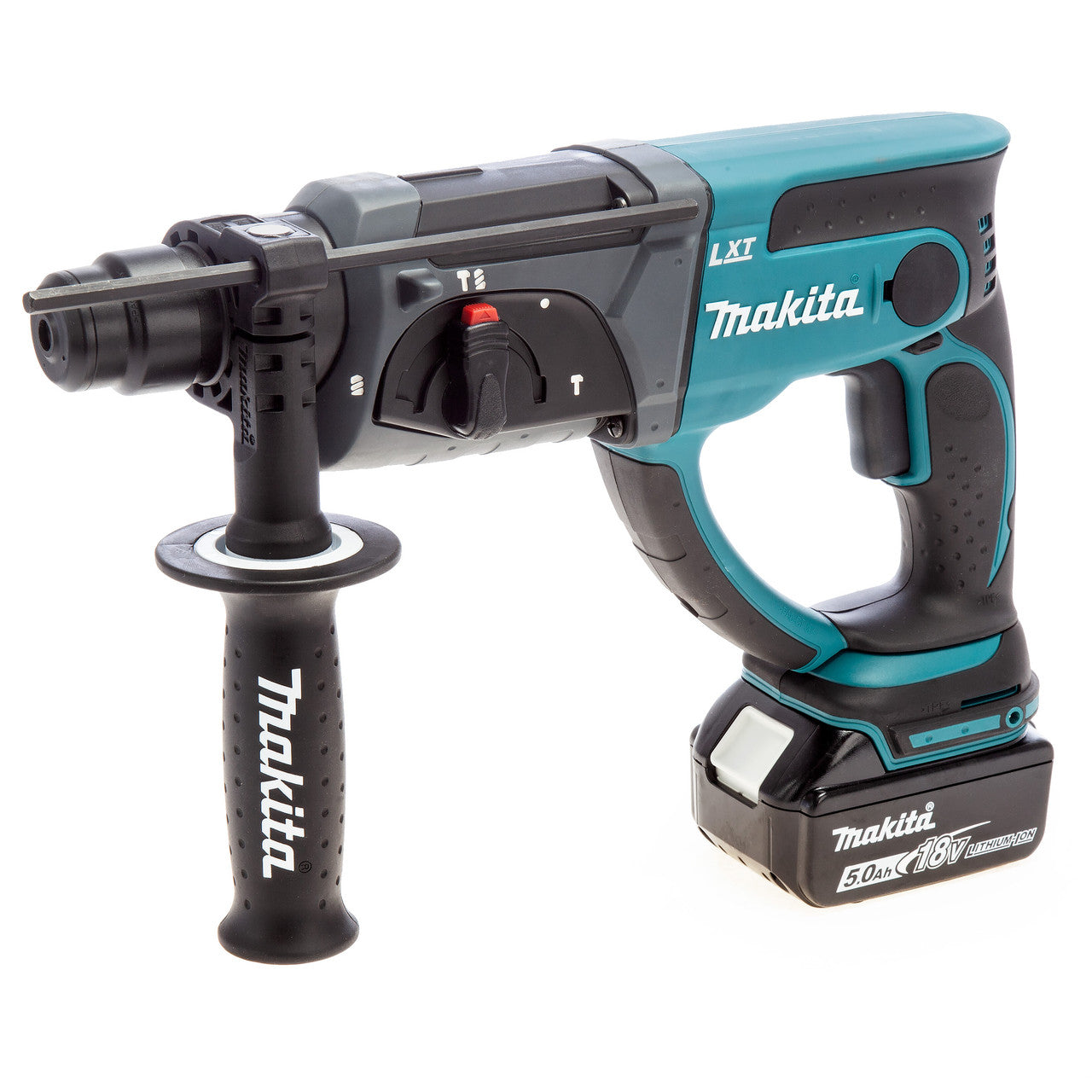 Makita 18V LXT Twin Pack Combi Drill Rotary Hammer 2 x 5.0Ah Batteries DLX2025T