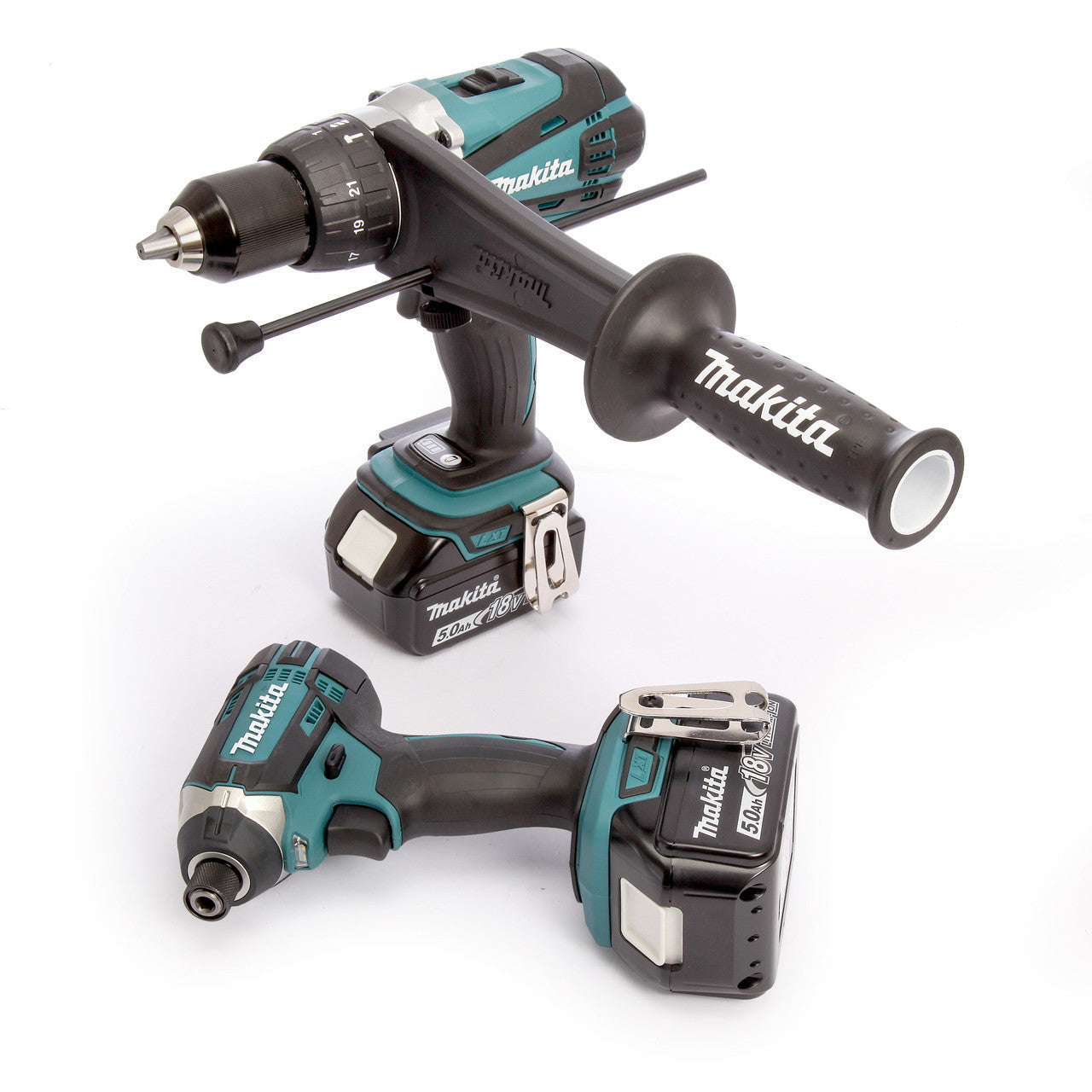 Makita 18V Combi Drill & Impact Driver Twin Pack 2 x 5.0Ah Batteries DLX2145TJ