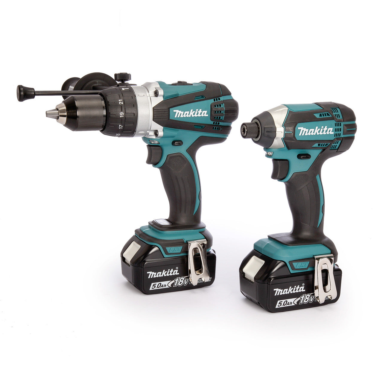 Makita 18V Combi Drill & Impact Driver Twin Pack 2 x 5.0Ah Batteries DLX2145TJ