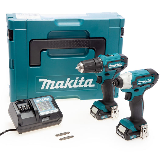 Makita 12Vmax CXT Impact Driver & Drill Driver Twin Pack 2 x 2.0Ah Batt CLX224AJ