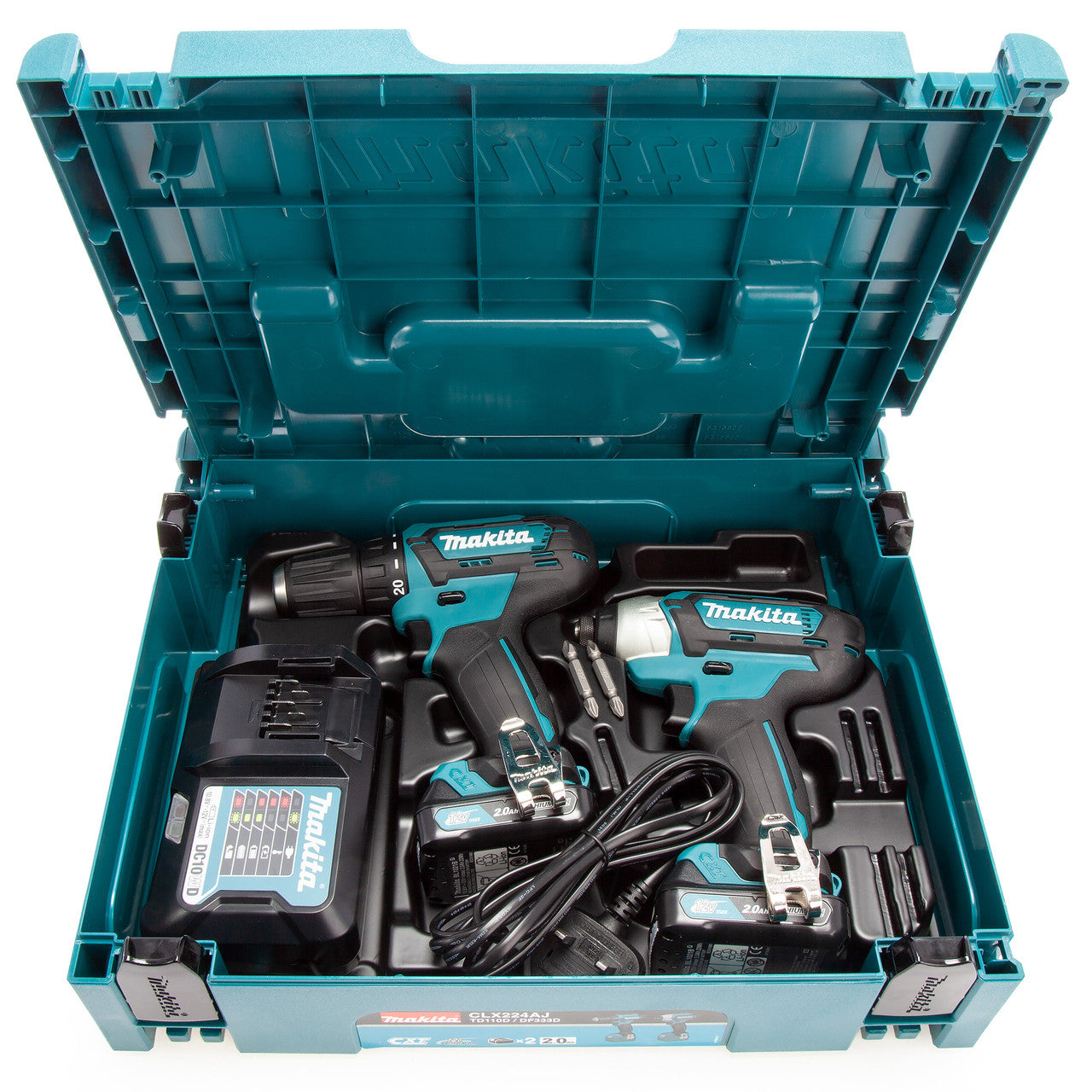 Makita 12Vmax CXT Impact Driver & Drill Driver Twin Pack 2 x 2.0Ah Batt CLX224AJ