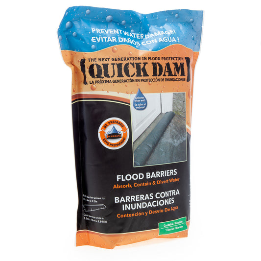 Quick Dam Water Activated Flood Barrier 1.5m 5ft Single grows to 90mm QD65-1