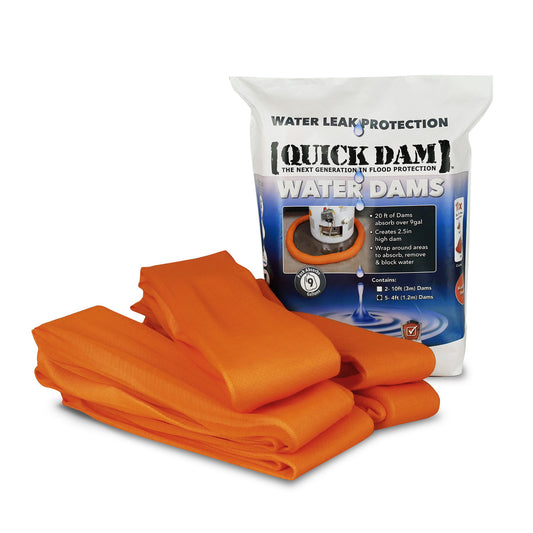 Quick Dam Hi Vis Water Dams 1.2m 4ft 5 Pack Absorbs 1.5 gallons Each WUB24-5