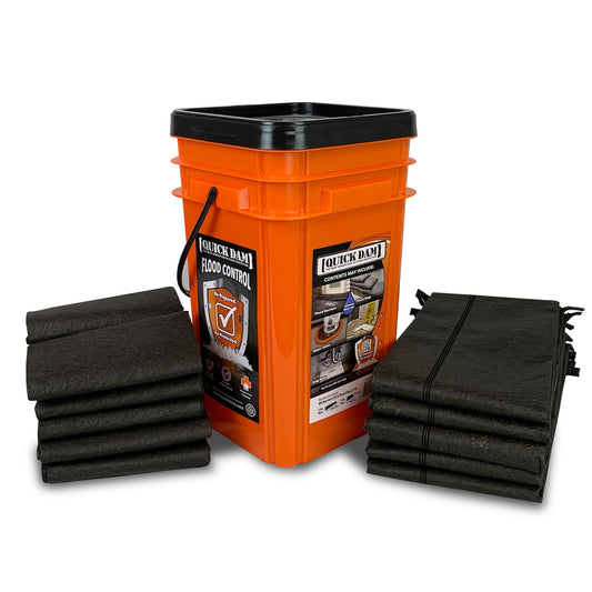 Quick Dam Grab & Go Combo 5x 1.5m 5ft Flood Barriers 10x Flood Bags QDGGCO