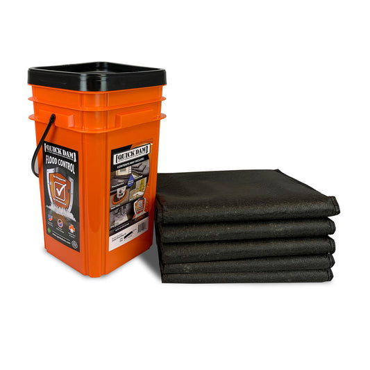 Quick Dam Grab & Go Bucket 5x Jumbo Flood Bags 5 Piece QDGG1248-5