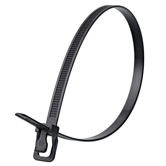 RETYZ WorkTie Reusable Cable Ties in Black 457mm 18in Pack of 100 WKT-S18BK-TA