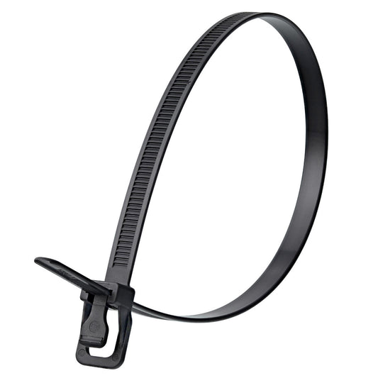 RETYZ WorkTie Reusable Cable Ties in Black 600mm 24in Pack of 100 WKT-S24BK-TA