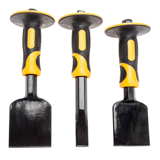 XTrade Guarded Bolster and Cold Chisel Set 3 Piece Hardened Steel X0900008