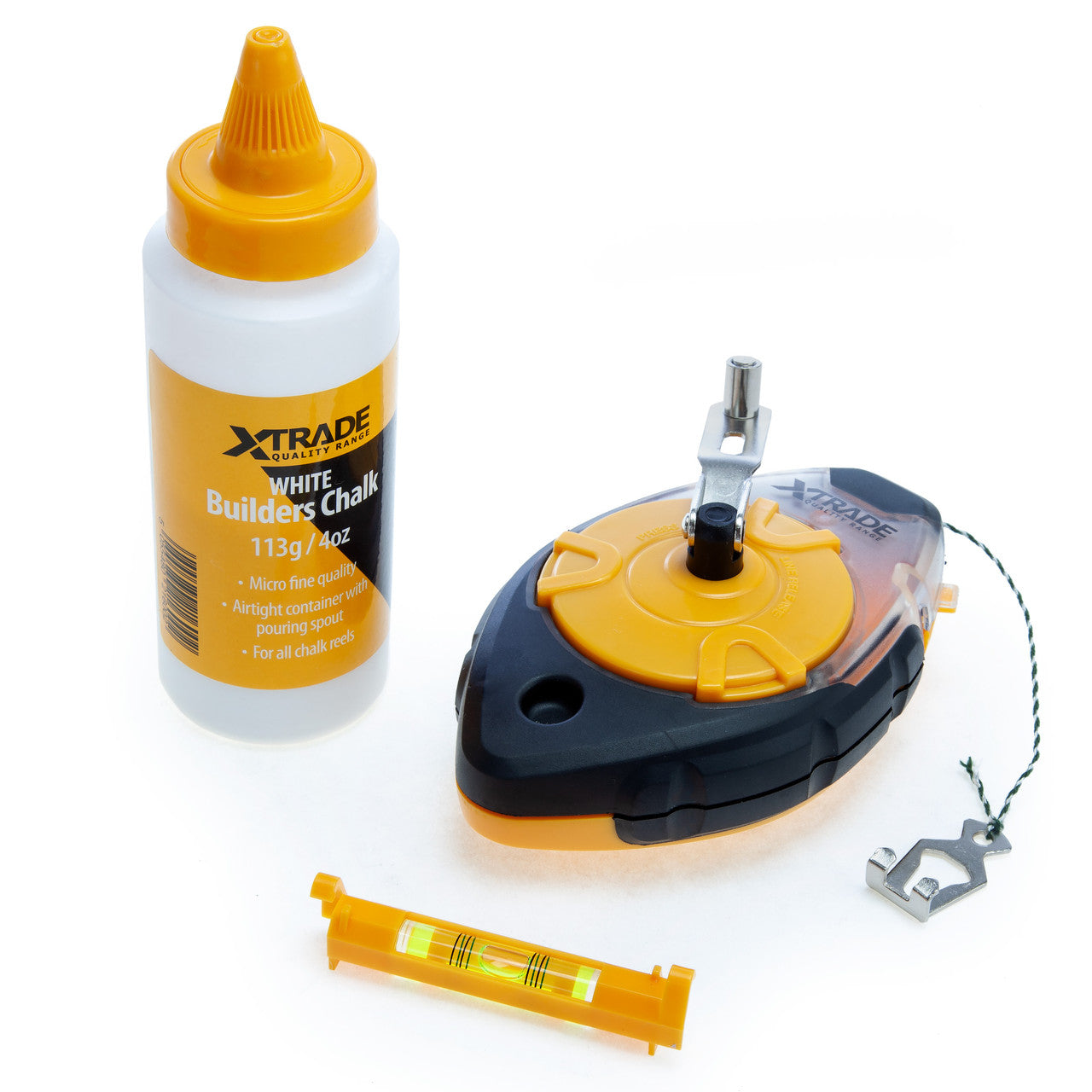 XTrade White Chalk Line Set 30m 3 Piece IWith Builders Line Level X0900072