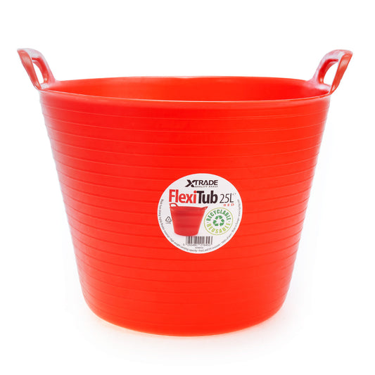 XTrade FlexiTub Red 25L Plastic With Handles X0900102