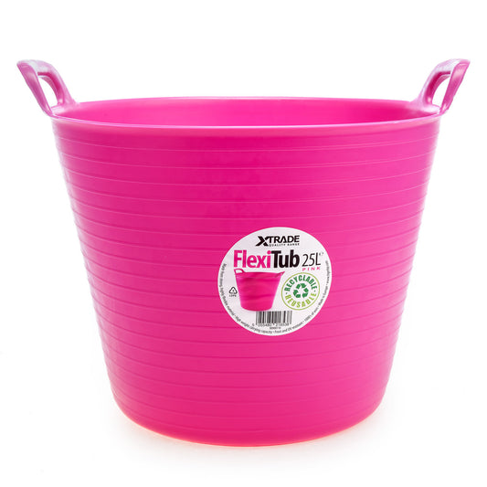 XTrade FlexiTub Pink 25L Plastic With Handles X0900110