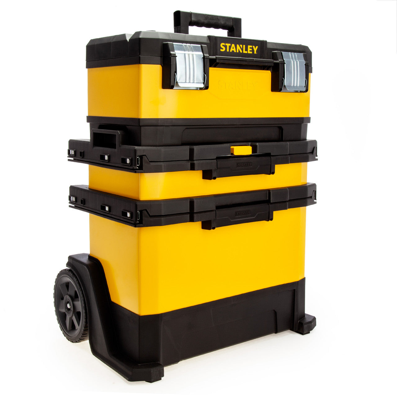 Stanley Metal Plastic Rolling Workshop Toolbox Set 7" Wheels & Lock Eye 1-95-621