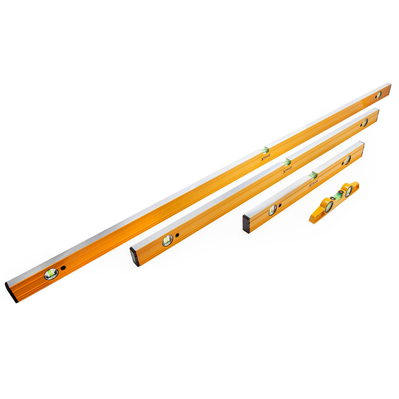 XTrade Spirit Level Set 4 Piece 25, 60, 120, 180cm Aluminium Frame X0900010