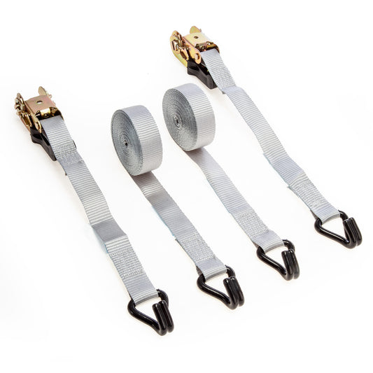 XTrade Ratchet Straps with Hooks 25mm x 5m Twin Pack Capacity 500daN X0500004