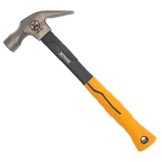 XTrade Claw Hammer with Fibreglass Handle 20oz rubber grip X0900087