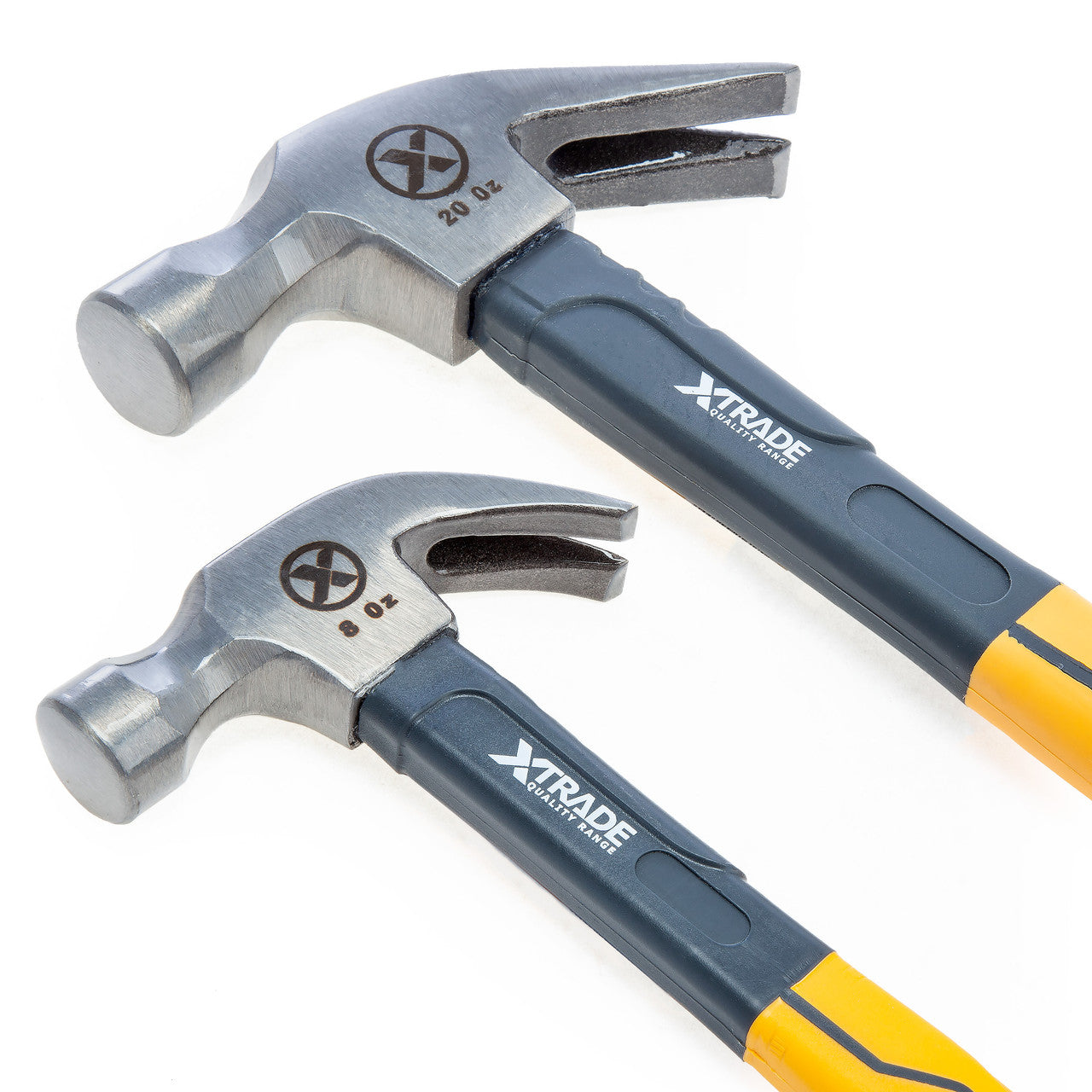 XTrade Claw Hammer with Fibreglass Handle Twin Pack 20oz & 8oz X0900088