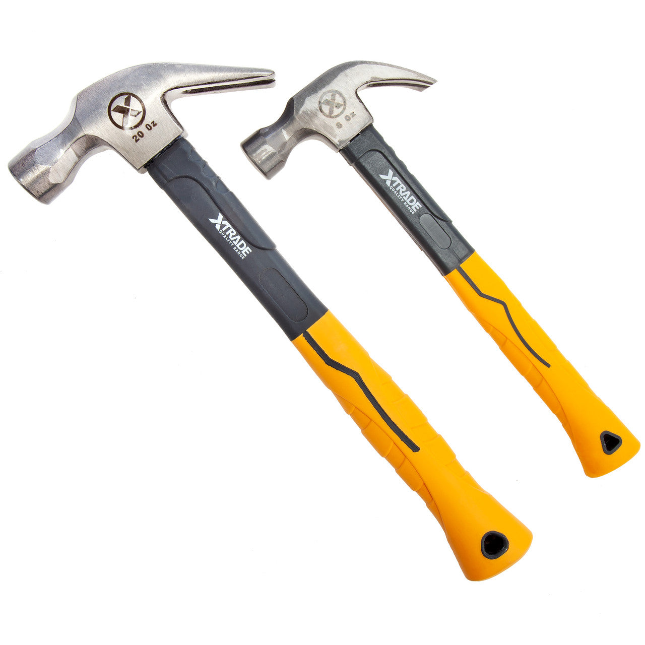XTrade Claw Hammer with Fibreglass Handle Twin Pack 20oz & 8oz X0900088